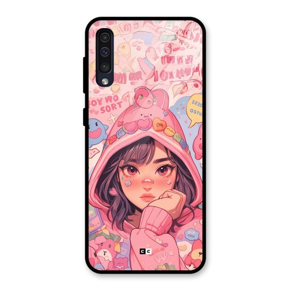 Cute Anime Girl Glass Back Case for Galaxy A50s