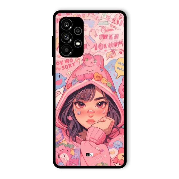 Cute Anime Girl Glass Back Case for Galaxy A73 5G