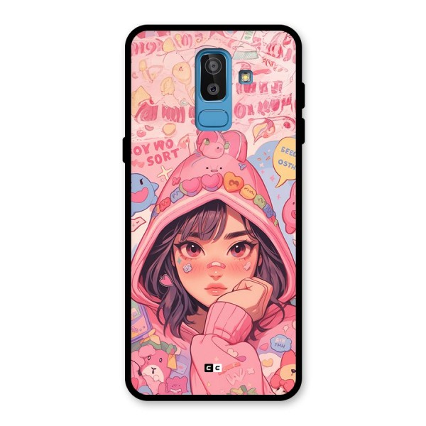 Cute Anime Girl Glass Back Case for Galaxy J8