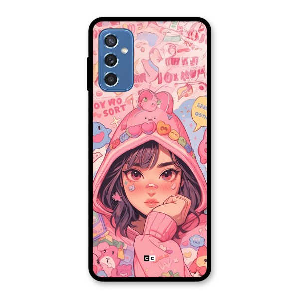 Cute Anime Girl Glass Back Case for Galaxy M52 5G