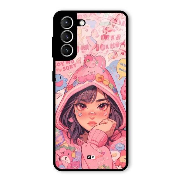 Cute Anime Girl Glass Back Case for Galaxy S21 5G