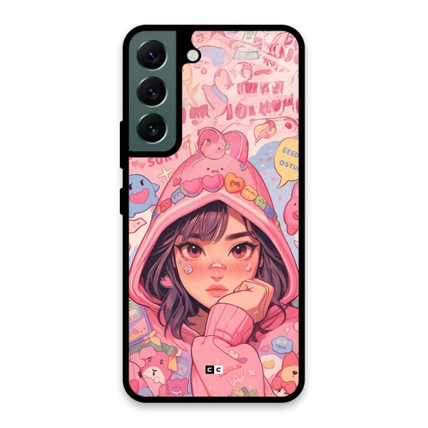 Cute Anime Girl Glass Back Case for Galaxy S22 5G