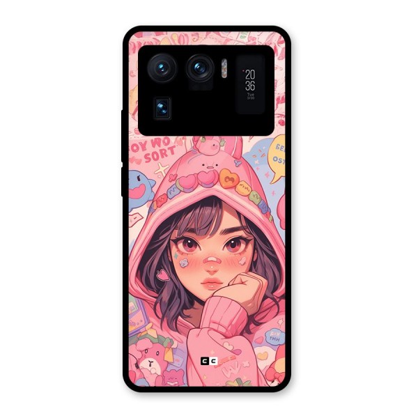 Cute Anime Girl Glass Back Case for Mi 11 Ultra