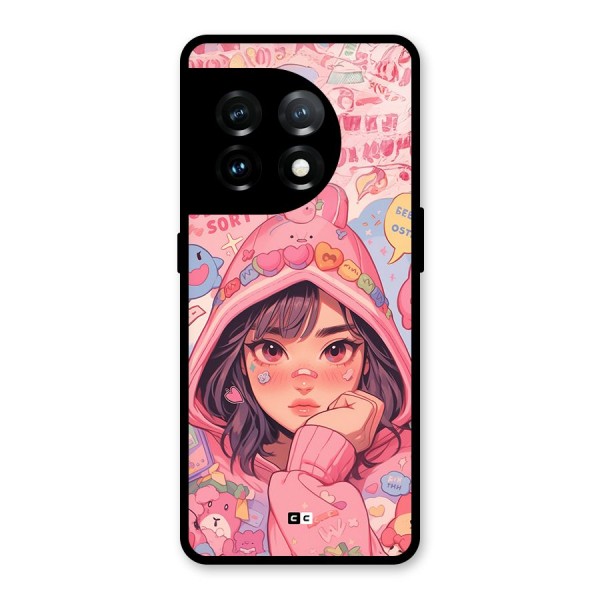 Cute Anime Girl Glass Back Case for OnePlus 11