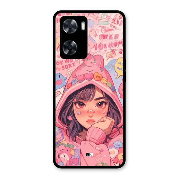 Cute Anime Girl Glass Back Case for Oppo A57 2022