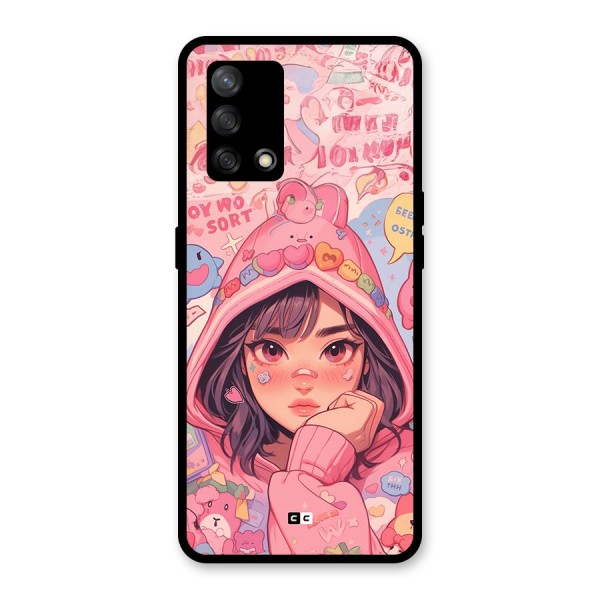 Cute Anime Girl Glass Back Case for Oppo F19