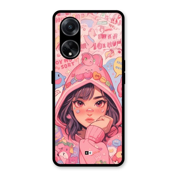 Cute Anime Girl Glass Back Case for Oppo F23