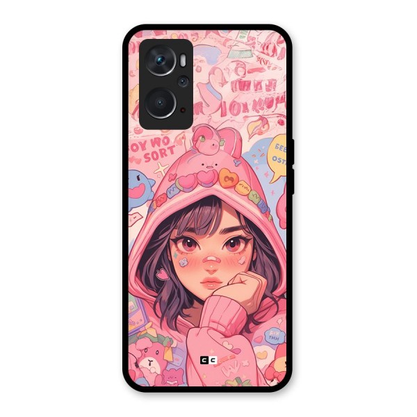 Cute Anime Girl Glass Back Case for Oppo K10 4G