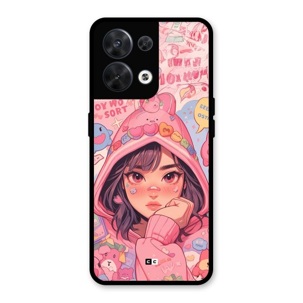 Cute Anime Girl Glass Back Case for Oppo Reno8 5G