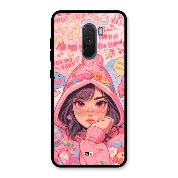 Cute Anime Girl Glass Back Case for Poco F1