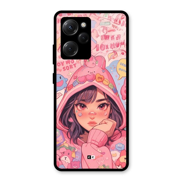 Cute Anime Girl Glass Back Case for Poco X5 Pro