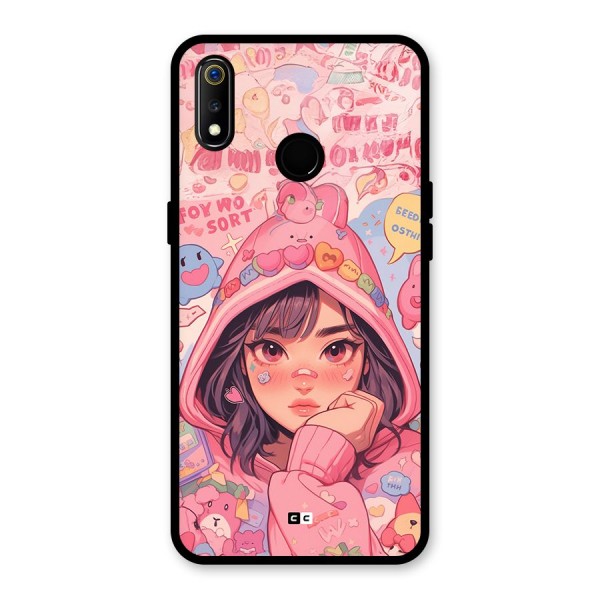 Cute Anime Girl Glass Back Case for Realme 3