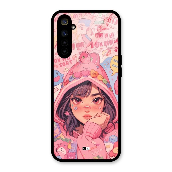 Cute Anime Girl Glass Back Case for Realme 6