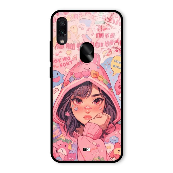 Cute Anime Girl Glass Back Case for Redmi Note 7