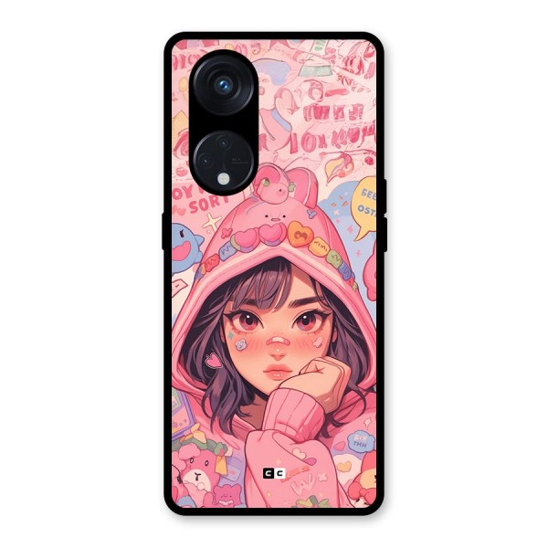 Cute Anime Girl Glass Back Case for Reno8 T 5G