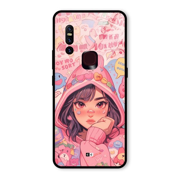 Cute Anime Girl Glass Back Case for Vivo V15