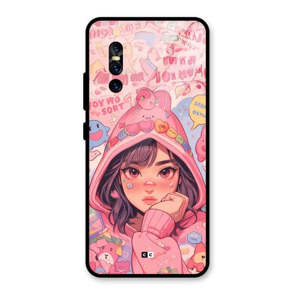 Cute Anime Girl Glass Back Case for Vivo V15 Pro