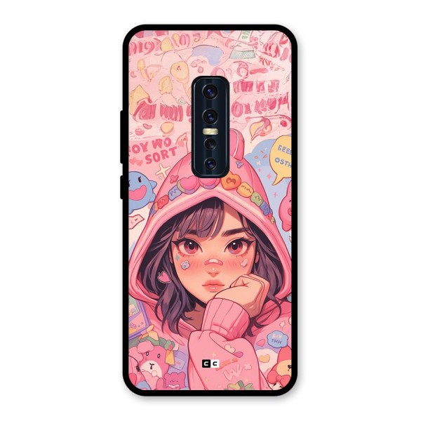 Cute Anime Girl Glass Back Case for Vivo V17 Pro