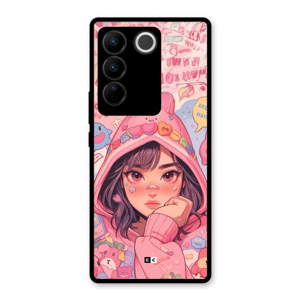 Cute Anime Girl Glass Back Case for Vivo V27