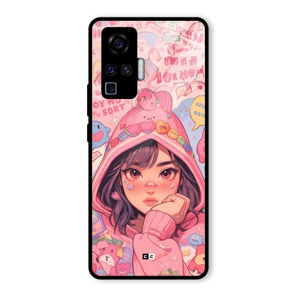 Cute Anime Girl Glass Back Case for Vivo X50 Pro