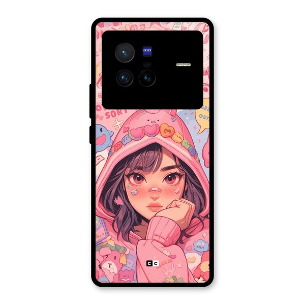 Cute Anime Girl Glass Back Case for Vivo X80