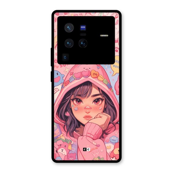 Cute Anime Girl Glass Back Case for Vivo X80 Pro