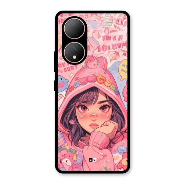 Cute Anime Girl Glass Back Case for Vivo Y100