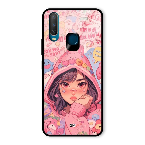 Cute Anime Girl Glass Back Case for Vivo Y12