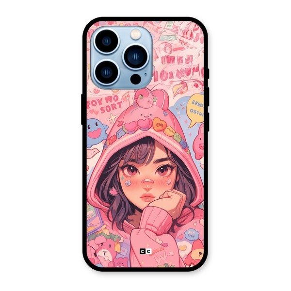 Cute Anime Girl Glass Back Case for iPhone 13 Pro