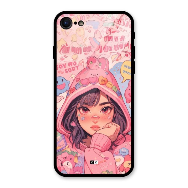 Cute Anime Girl Glass Back Case for iPhone SE 2020