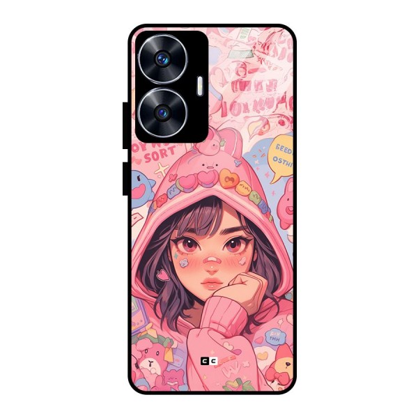 Cute Anime Girl Glass Back Case for realme C55