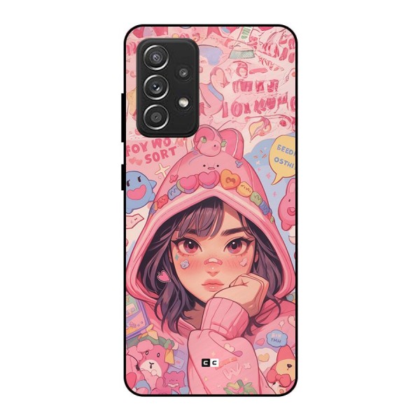 Cute Anime Girl Metal Back Case for Galaxy A52