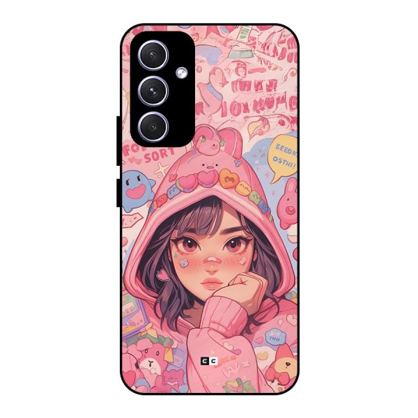 Cute Anime Girl Metal Back Case for Galaxy A54