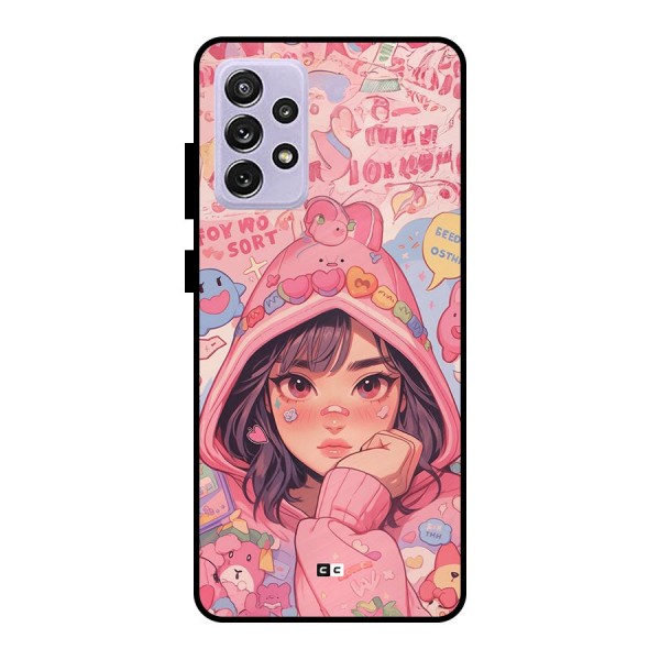 Cute Anime Girl Metal Back Case for Galaxy A72