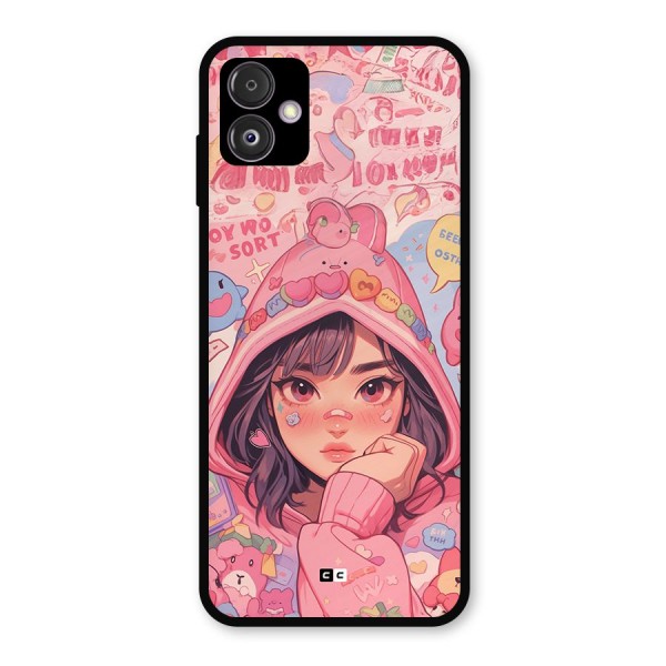 Cute Anime Girl Metal Back Case for Galaxy F14