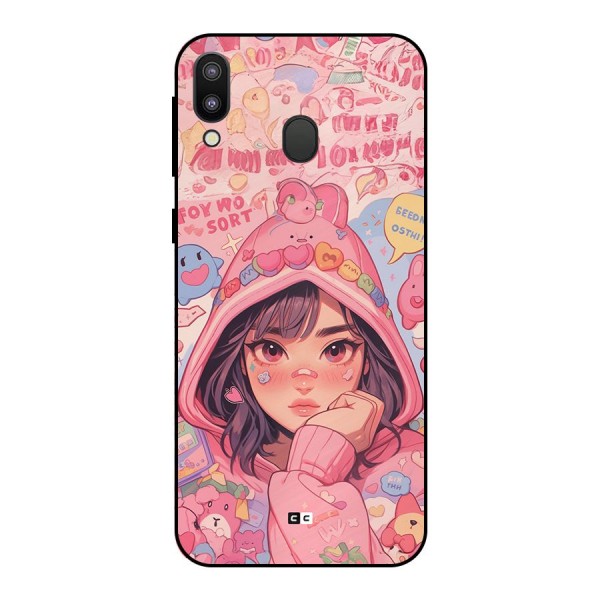 Cute Anime Girl Metal Back Case for Galaxy M20