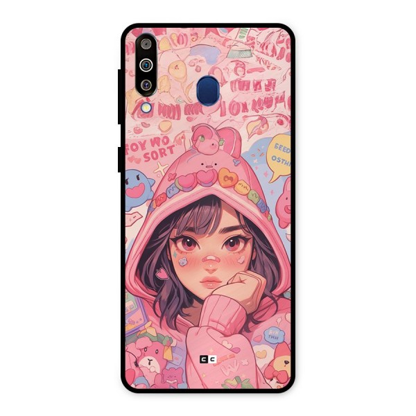 Cute Anime Girl Metal Back Case for Galaxy M30