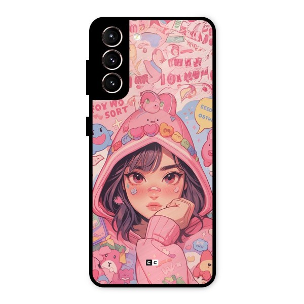 Cute Anime Girl Metal Back Case for Galaxy S21 5G