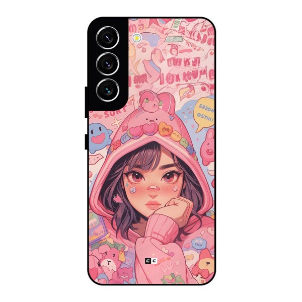 Cute Anime Girl Metal Back Case for Galaxy S22 5G