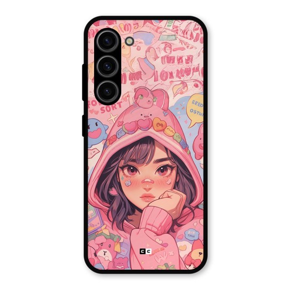 Cute Anime Girl Metal Back Case for Galaxy S23