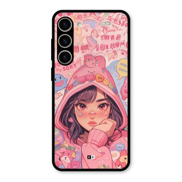 Cute Anime Girl Metal Back Case for Galaxy S23 Plus