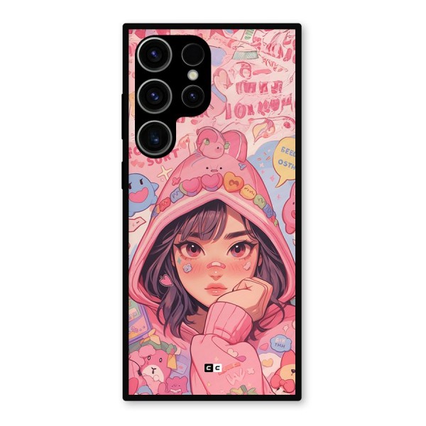 Cute Anime Girl Metal Back Case for Galaxy S23 Ultra