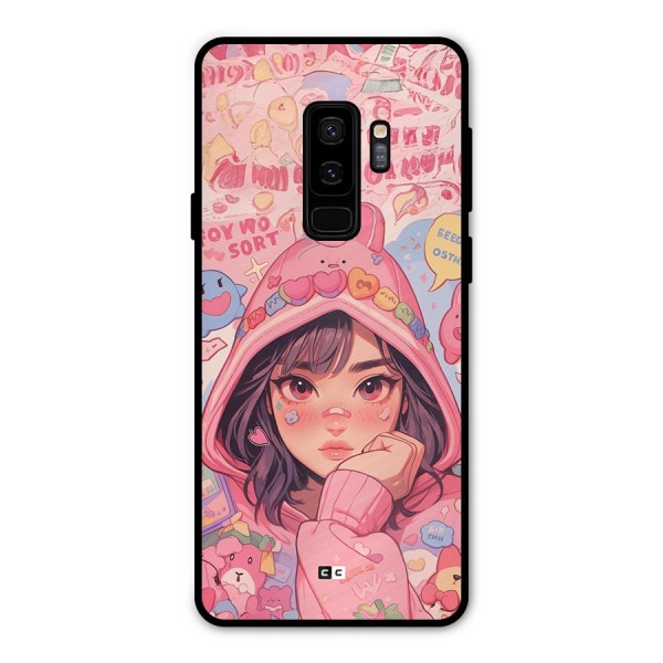 Cute Anime Girl Metal Back Case for Galaxy S9 Plus