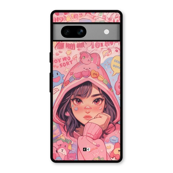 Cute Anime Girl Metal Back Case for Google Pixel 7a