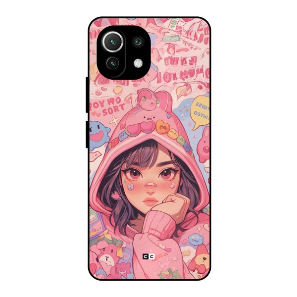 Cute Anime Girl Metal Back Case for Mi 11 Lite