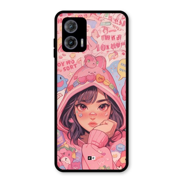 Cute Anime Girl Metal Back Case for Moto G73