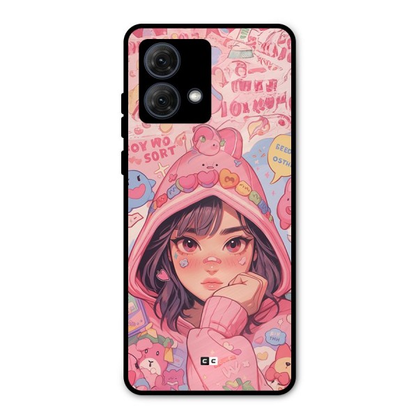 Cute Anime Girl Metal Back Case for Moto G84