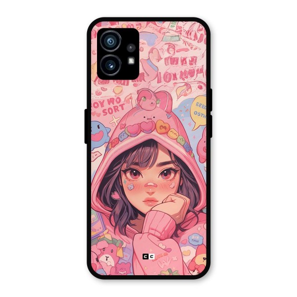 Cute Anime Girl Metal Back Case for Nothing Phone 1