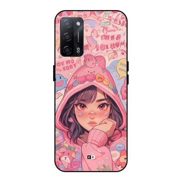 Cute Anime Girl Metal Back Case for Oppo A53s 5G