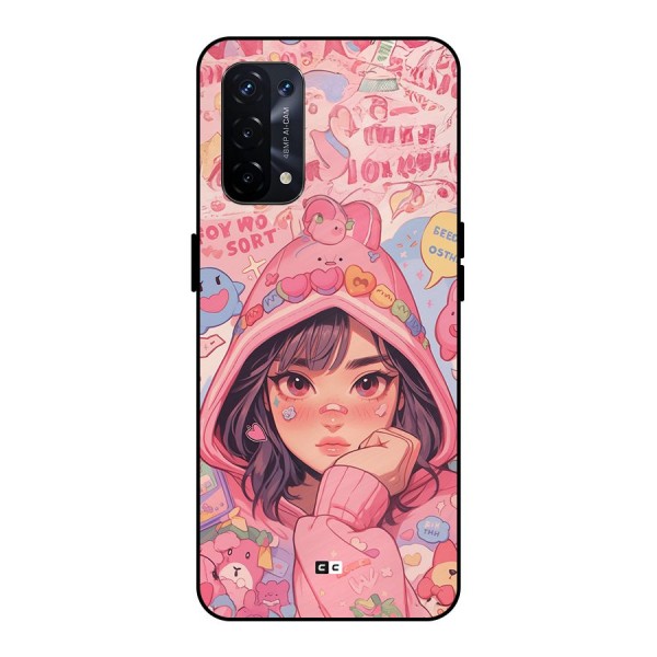 Cute Anime Girl Metal Back Case for Oppo A74 5G